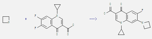 1-Cyclopropyl-1,4-dihydro-6,7-difluoro-4-oxoquinoline-3-carboxylic acid can react with azetidine to get 7-azetidin-1-yl-1-cyclopropyl-6-fluoro-4-oxo-1,4-dihydro-quinoline-3-carboxylic acid